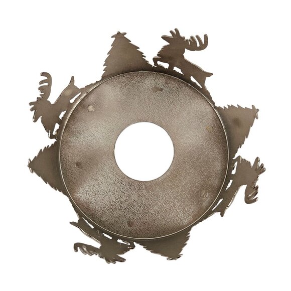 International Silver Holiday Reindeer Tree Pillar Holder 6.25 in Brushed Silver - Picture 7 of 10